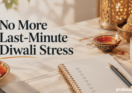 Working mother planning Diwali tasks on a weekend checklist