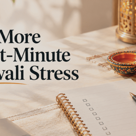 Working mother planning Diwali tasks on a weekend checklist